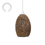 Easy Fit Lampshade Woven Design Rattan Ceiling Brown Light Shade~1968-4