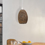 Easy Fit Lampshade Woven Design Rattan Ceiling Brown Light Shade~1968-1