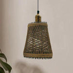Natural Rattan Wicker Ceiling Pendant Light Lampshade Metal Pendant Lighting Kit - Basket Shape~1562-0