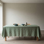 Sage Green Linen Tablecloth - Organic Flax - Natural Table Cover-0