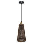 Single Rattan Ceiling Pendant Shade E27 95cm Cord Handmade Hanging Lights~4192-5