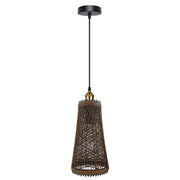 Single Rattan Ceiling Pendant Shade E27 95cm Cord Handmade Hanging Lights~4192-5