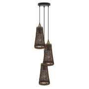 3 Head Basket Style Rattan Ceiling Pendant 95cm Hanging cord 3 In E27 Light Lampshade~4194-5
