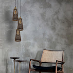 3 Head Basket Style Rattan Ceiling Pendant 95cm Hanging cord 3 In E27 Light Lampshade~4194-1