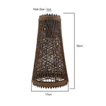 1cm Hole E27 Base Rattan Wicker Wood Pendant Lighting Ceiling Shade ~4469-1