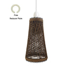 Wicker Vintage Rattan Lampshade E27 Barrel Light Shades~4217-4