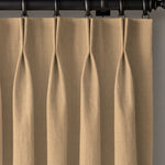 Pinch Pleated Woven Herringbone Linen Curtains UK - Natural Texture | Standard & Made to Measure-0