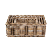 Set of 4 Grey Kubu Rattan Rectangular Storage Trays-2