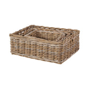 Set of 4 Grey Kubu Rattan Rectangular Storage Trays-3