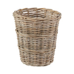 Grey Kubu Rattan Round Waste Paper Bin-1