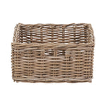 Grey Kubu Rattan Square Storage Basket with Inset Handles-0