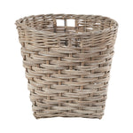 Grey Kubu Rattan Round Storage Basket with Square Base-2
