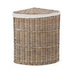 Set of 2 Grey Kubu Rattan Lined Corner Linen Baskets-2