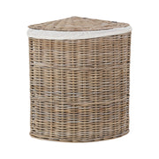 Set of 2 Grey Kubu Rattan Lined Corner Linen Baskets-2