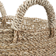 Set of 2 Banana Leaf Two Tone Natural and White Baskets-3