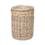 Brown Rattan Round Linen Basket-2