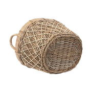 Brown Rattan Oval Handled Laundry Basket-4