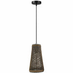 Easy Fit Woven Natural Rattan Pendant Ceiling Light ~6090-1