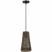 Easy Fit Woven Natural Rattan Pendant Ceiling Light ~6090-1