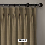 Pinch Pleated Woven Herringbone Linen Curtains UK - Natural Texture | Standard & Made to Measure-2