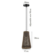 Modern Pendant Light Rattan Wicker Basket Ceiling Pendant Light Kit~1332-2
