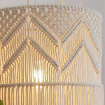 Handmade Cotton Macrame Chandelier Pendant Light Shade | Bohemian Decor-4
