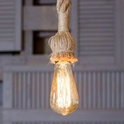 Hemp rope Adjustable E27 ceiling pendant light fitting~5591-3