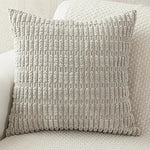 Corduroy Cushion Cover | Soft Plush Cushion Cover | 45x45cm | Light Grey Cushion Cover-0