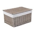 Antique Wash Cotton Lined Wicker Storage Basket-1