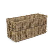 Small Under Bench Rattan Basket with Cordura Lining-0