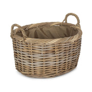 Oval Rattan Log Basket With Cordura Lining-4