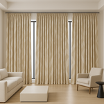 Pure Linen Geometric Curtains – Custom Size, Blackout or Cotton Lined, 8 Colours-1