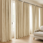 Luxury Linen Damask Jacquard Curtains – Made-to-Measure | Blackout / Cotton Lined-4