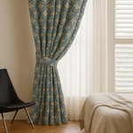 Custom Star Lattice Embroidered Organic Linen Curtains – Single Panel or Pair, Light-Filtering Cotton or 100 % Blackout Liner-3