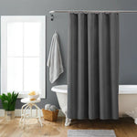 Dark Grey Organic Cotton Waffle Shower Curtain | Modern Bathroom | Quick Dry-2
