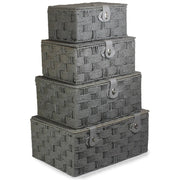 Twisted Grey Paper Rope Storage Basket-0