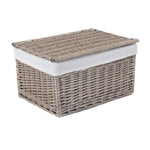 Antique Wash Cotton Lined Wicker Storage Basket-3