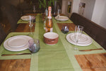Luxury Table Runner Green - Organic Cotton & Handmade-2