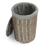 Antique Wash Round Laundry Basket with Grey Sage Lining-2