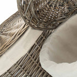 Antique Wash Round White Cotton Lined Laundry Basket-4