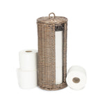 Open Round Rattan 3 Toilet Roll Holder-0