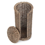 Open Round Rattan 3 Toilet Roll Holder-4