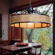 Rattan-Style Boho Hemp Lampshades ~5941-0