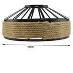 Rattan-Style Boho Hemp Lampshades ~5941-1