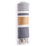 Fethiye Striped Blanket Throw - Blue-0