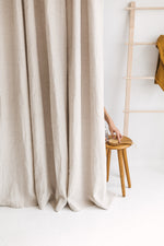 Organic Linen Shower Curtain | Natural Color | Eco-Friendly & Mold-Resistant | UK Made-2
