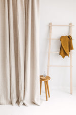 Organic Linen Shower Curtain | Natural Color | Eco-Friendly & Mold-Resistant | UK Made-3