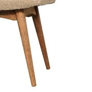 Boucle Cream Curved Bench for wholesale