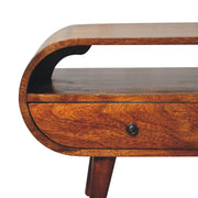 Chestnut Circular TV Stand-4