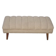 Cream Boucle Puffer Bench-5